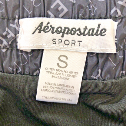 Small Aeropostale Sport Womens Shorts Lined Undergarment Drawstring Black BD
