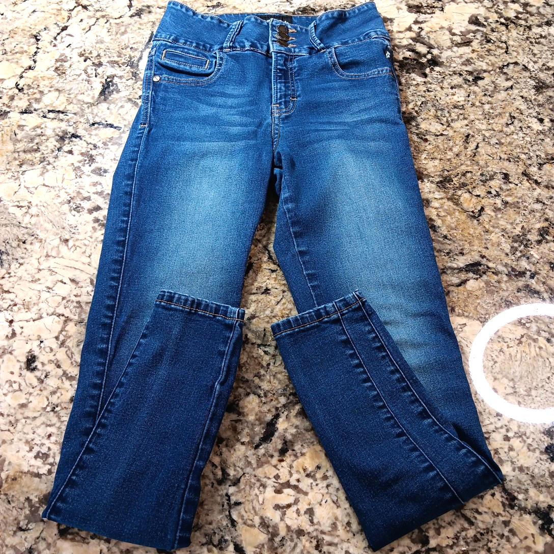 Size 7 X 27 Oh Pomp! Technofitted Skinny Stretch Ankle Womens Blue Jeans Mexico