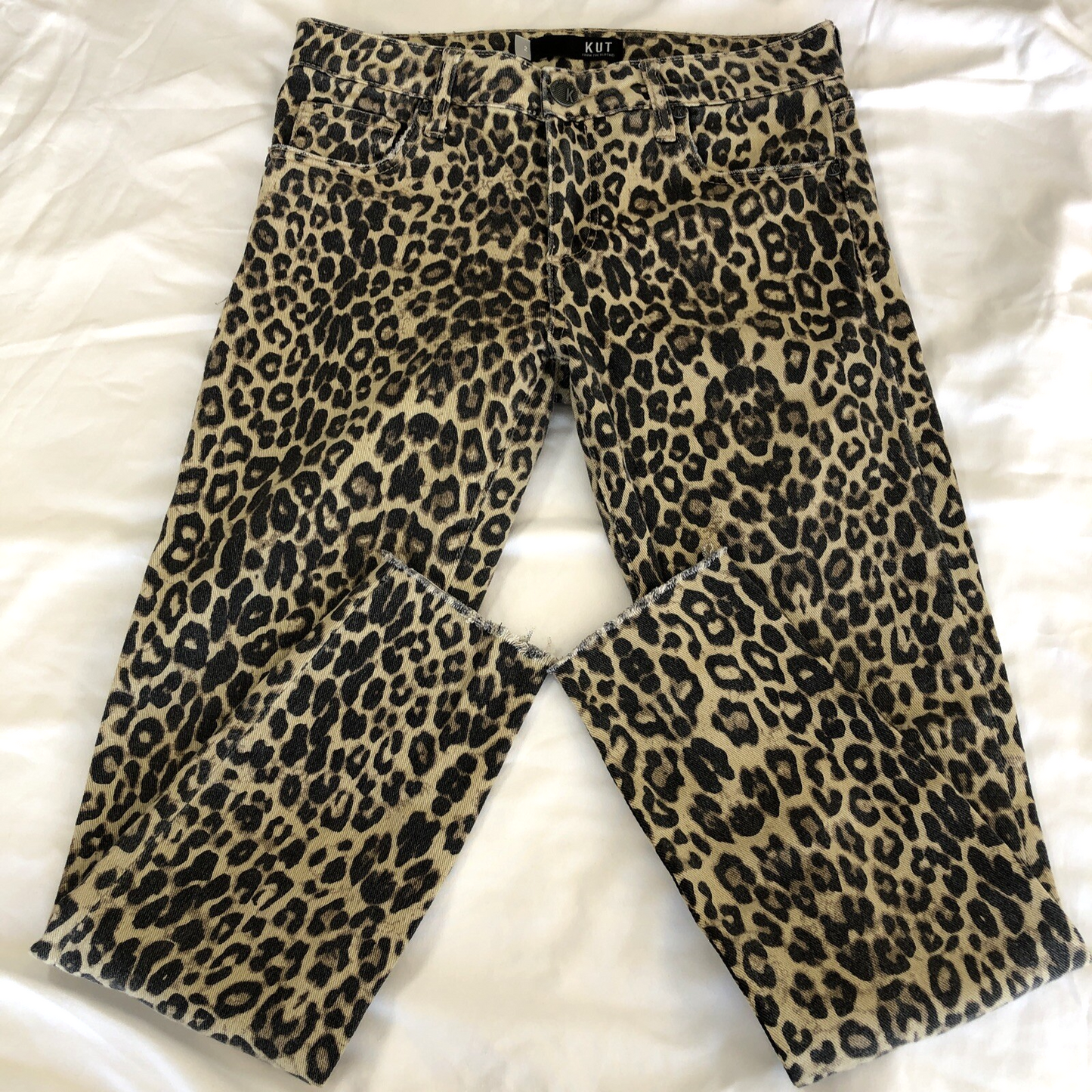 Size 2 X 26 KUT From The Kloth Womens Jeans Donna Ankle Skinny Leopard Print CN