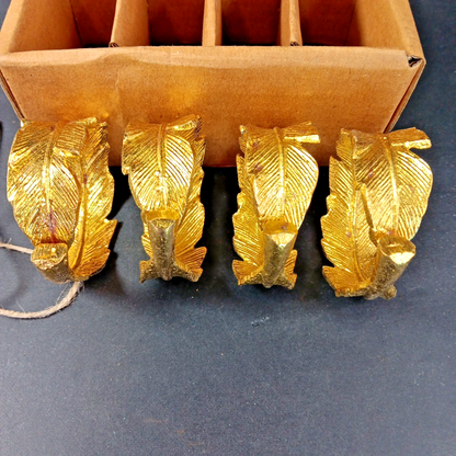 4 X Metal Napkin Ring Holders With Box Made In India