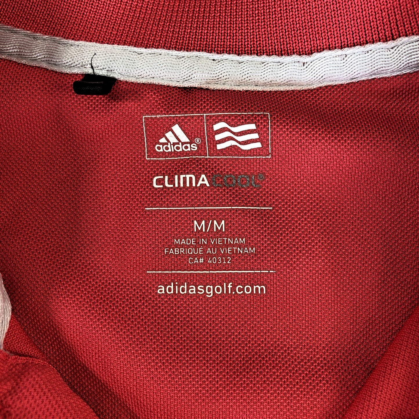 Size M Adidas Mens Golf Shirt Climacool Pink W/ Predator Ridge Embroidery VN