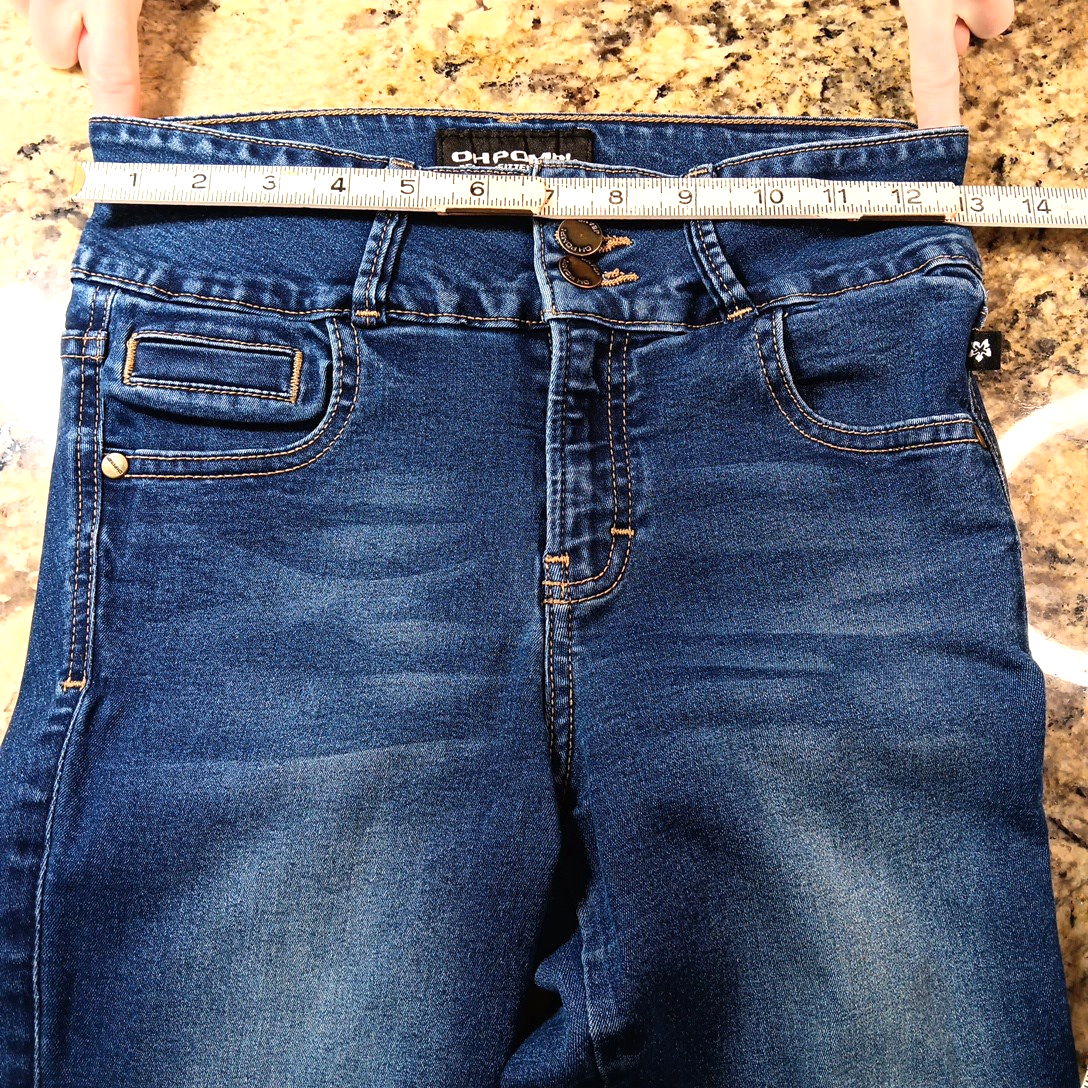 Size 7 X 27 Oh Pomp! Technofitted Skinny Stretch Ankle Womens Blue Jeans Mexico