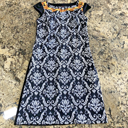 Size 8 Samsara Womens Dress Black And White Stretchy Casual Formal TR