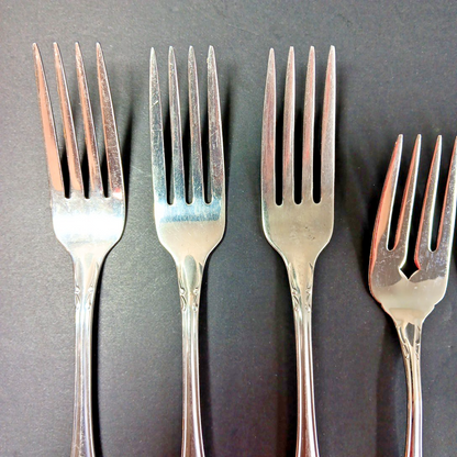 7 Oneida Forks ARBOR ROSE TRUE ROSE Stainless Dinner Salad Lot 9-13 Vietnam