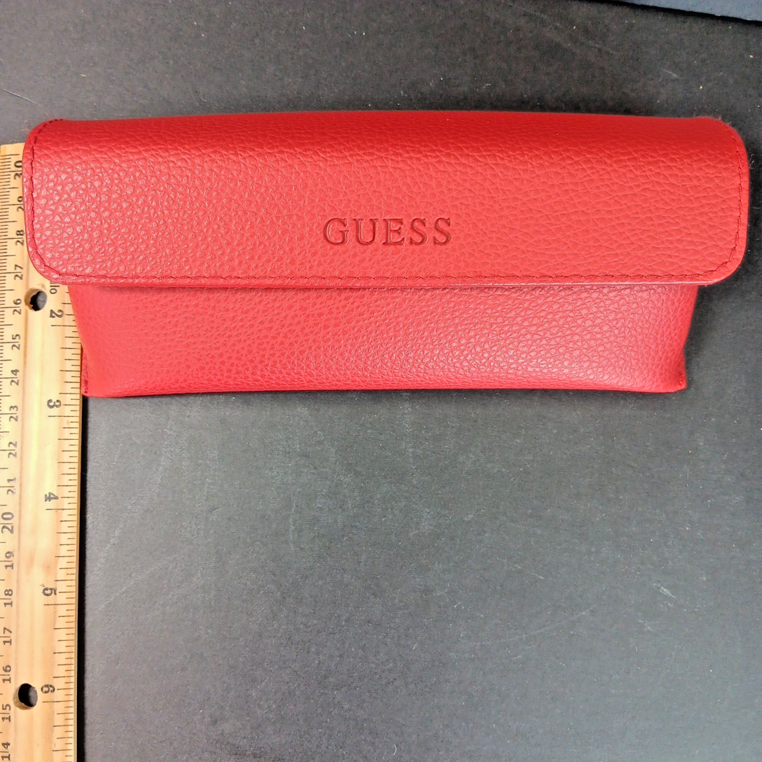 GUESS Red Case for Eyeglasses Sunglasses Faux Leather New Authentic