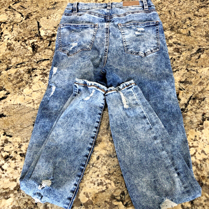 Size 25 X 27.5 Bluenotes Denim Curvy Super High Rise Jegging Rips Grunge X