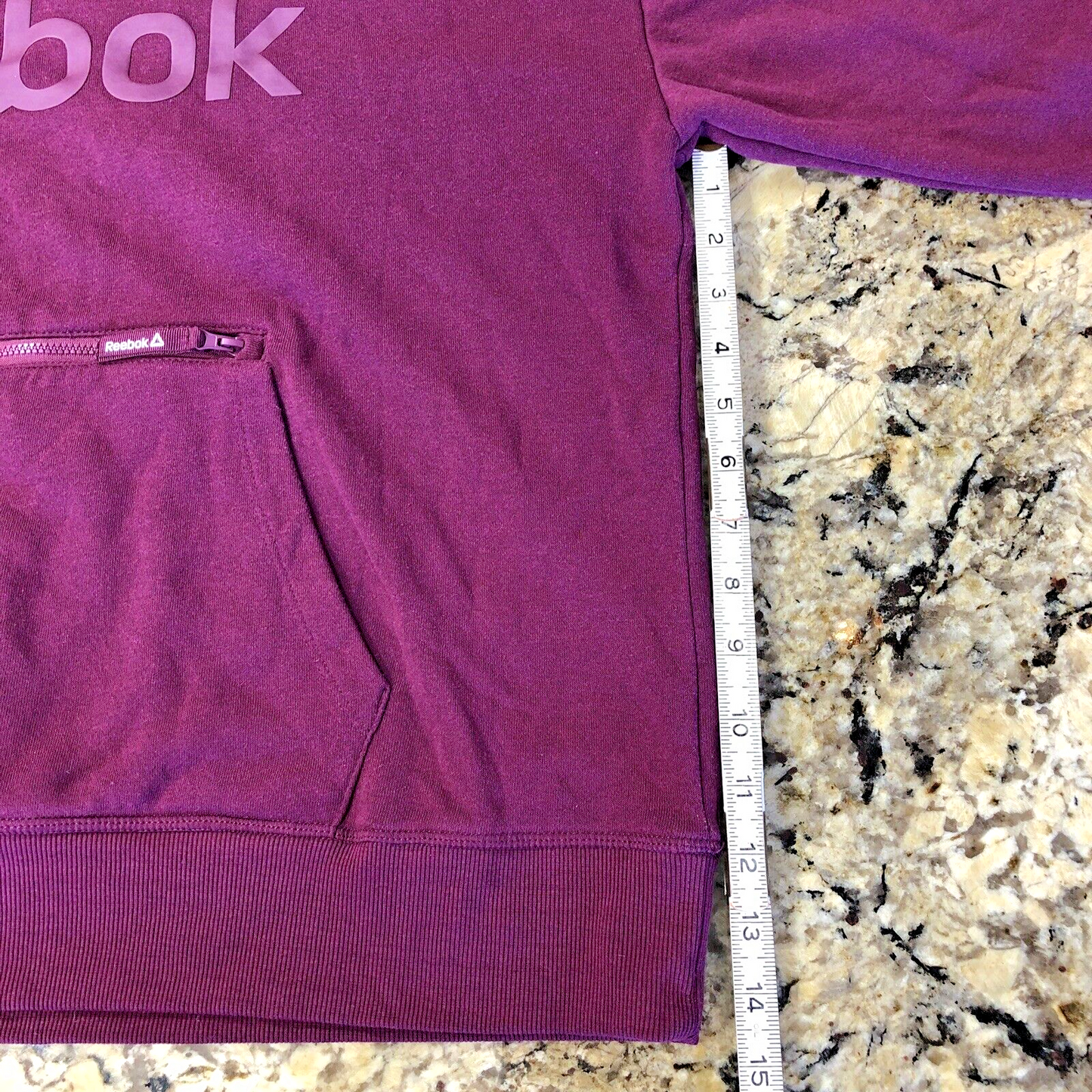 Size XXL Reebok Womens Hoodie Sweater Purple Kangaroo Pocket Zipper Pocket CN