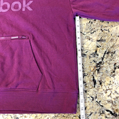 Size XXL Reebok Womens Hoodie Sweater Purple Kangaroo Pocket Zipper Pocket CN