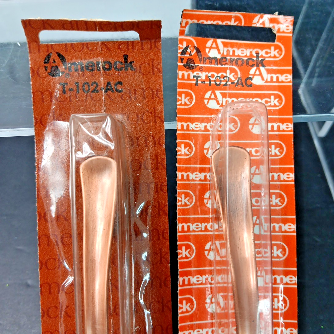 Amerock T-102-AC Antique Copper Drawer Pulls 3" Centre, 4 3/4" Read 2pcs