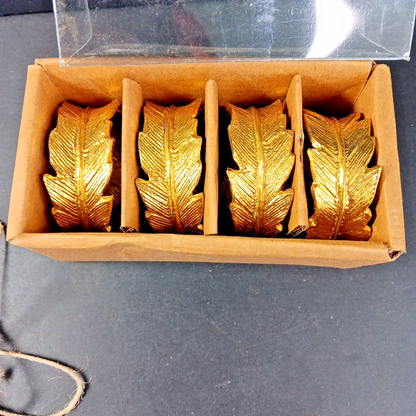 4 X Metal Napkin Ring Holders With Box Made In India