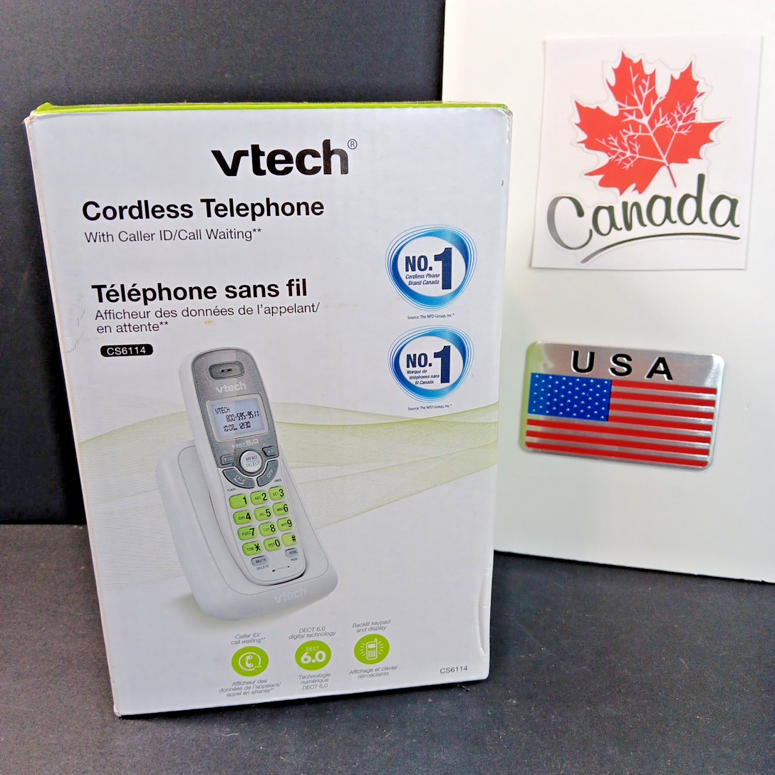 VTech CS6114 DECT 6.0 Cordless Phone - White - New Open Box CN