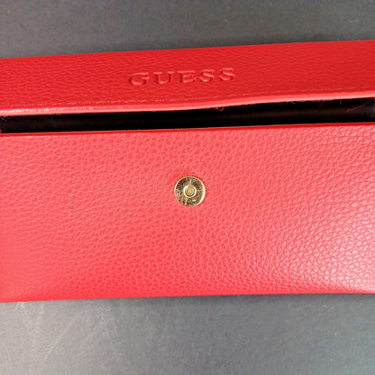 GUESS Red Case for Eyeglasses Sunglasses Faux Leather New Authentic