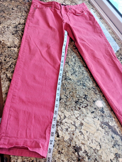 Size 8 Calvin Klein Skinny Crop Pink Jeans Casual Stretch Cotton Denim EPOC VN
