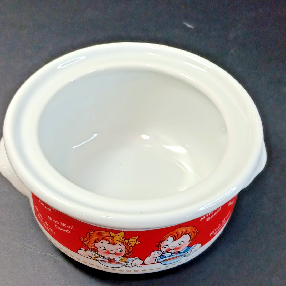 2 Campbell's Soup Bowls with Lids Vintage Retro 1998 M'm! M'm Good! CH