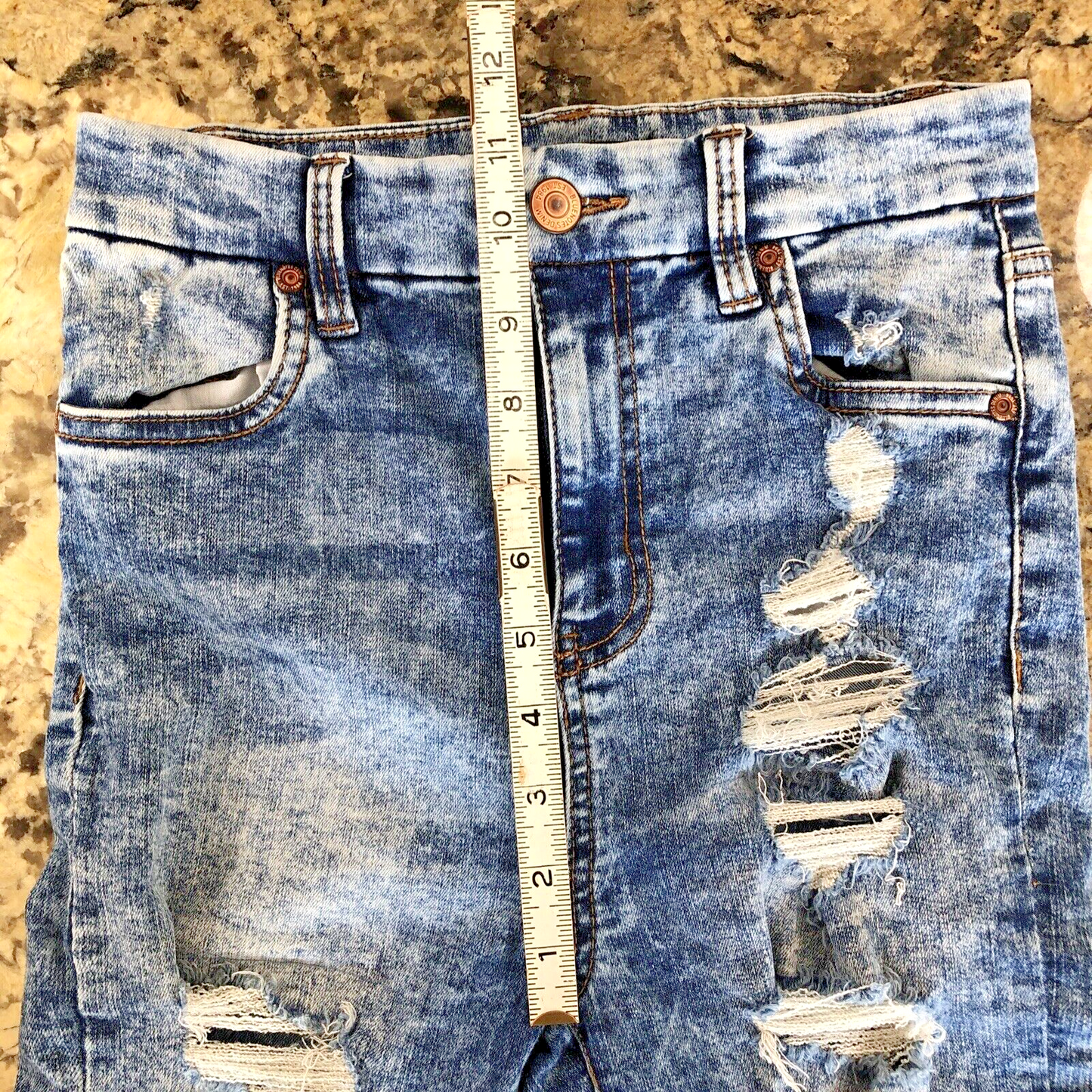Size 25 X 27.5 Bluenotes Denim Curvy Super High Rise Jegging Rips Grunge X