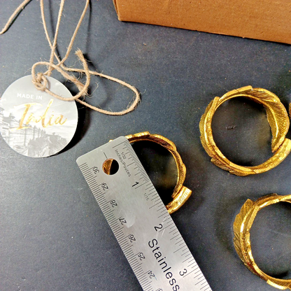 4 X Metal Napkin Ring Holders With Box Made In India