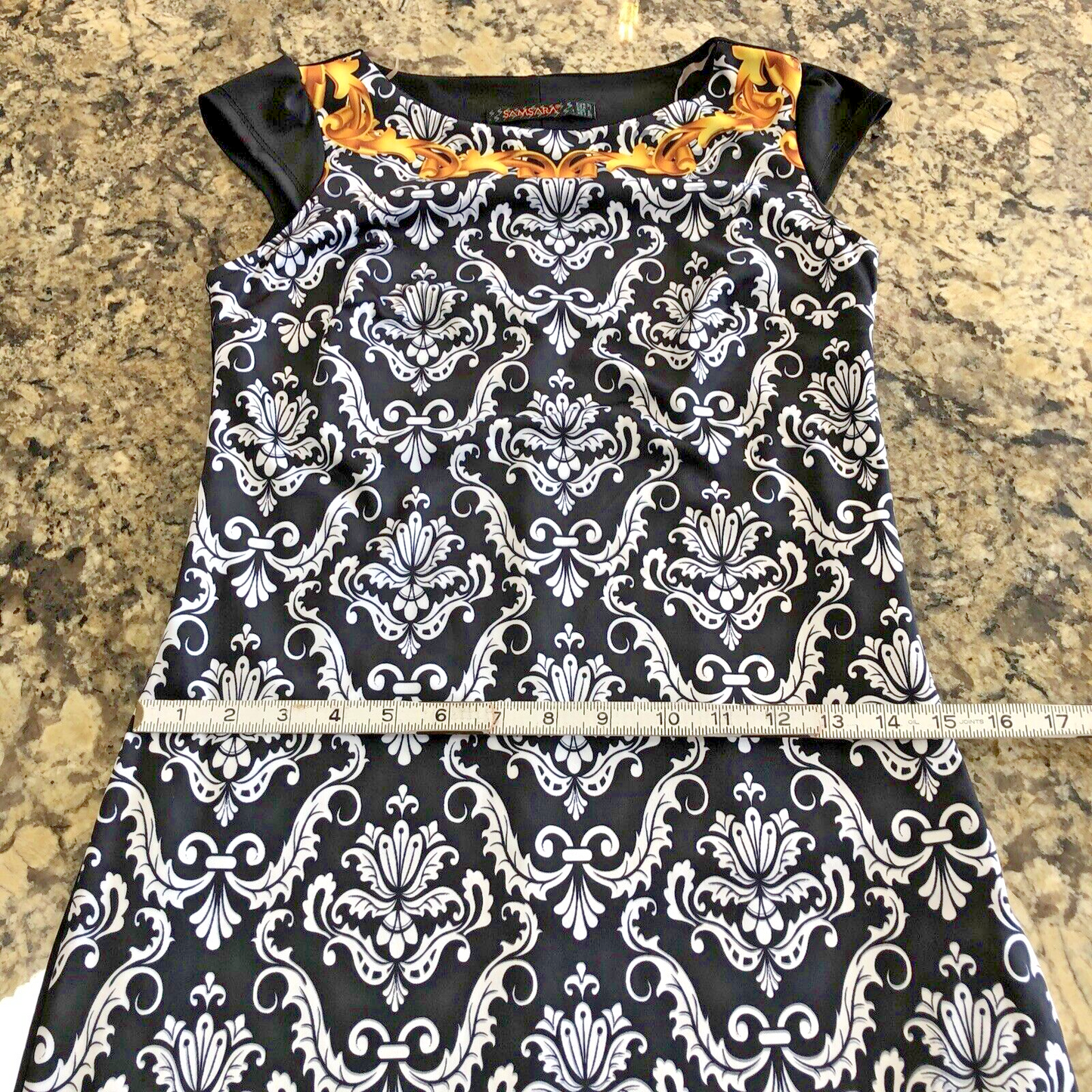 Size 8 Samsara Womens Dress Black And White Stretchy Casual Formal TR