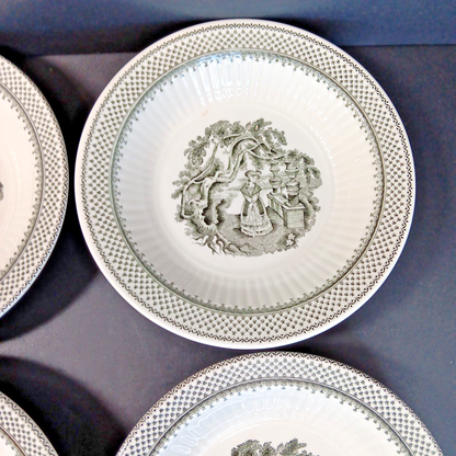 5 X Minuet Real English Ironstone Micratex Adams & Sons Wedgwood 5.25in Bowls UK