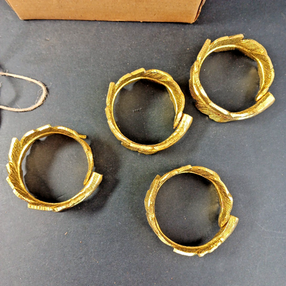 4 X Metal Napkin Ring Holders With Box Made In India