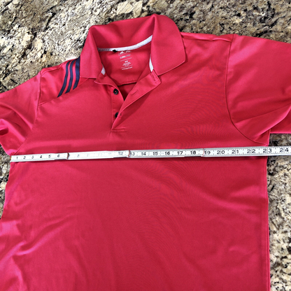Size M Adidas Mens Golf Shirt Climacool Pink W/ Predator Ridge Embroidery VN