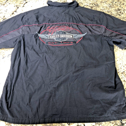 Size XL Harley-Davidson Men’s Button Down Short Sleeve Collared Shirt Logo CN