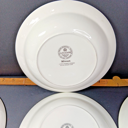 Minuet Real English Ironstone Wm Adams & Sons Micratex 8" Bowls UK Set of 7