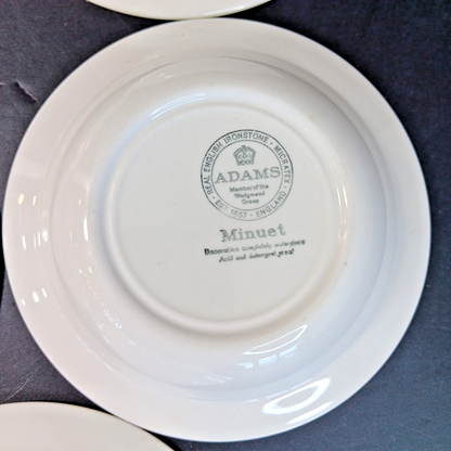 5 X Minuet Real English Ironstone Micratex Adams & Sons Wedgwood 5.25in Bowls UK