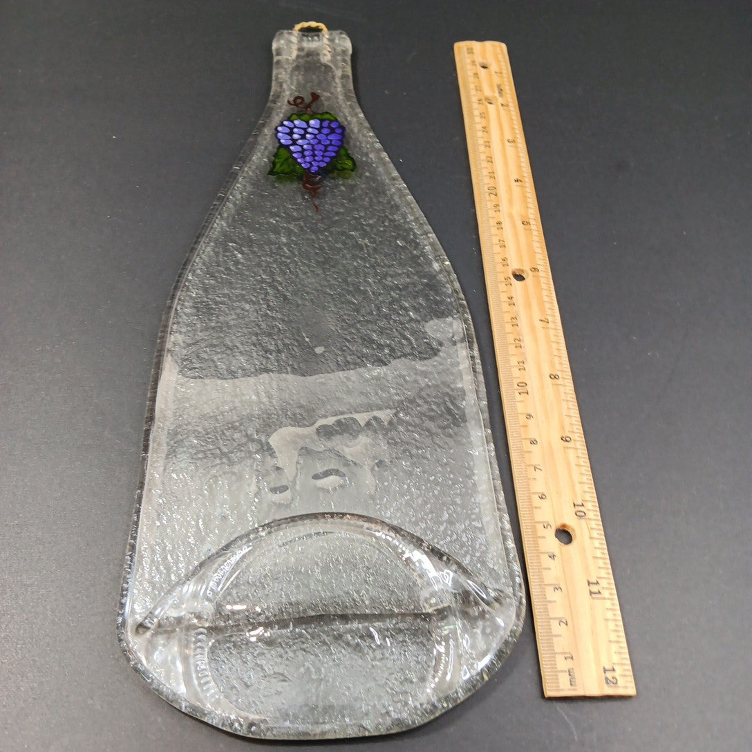 Flat Wine Bottle Flattened Melted Glass 12in Cutting Board Cheese Hangable X
