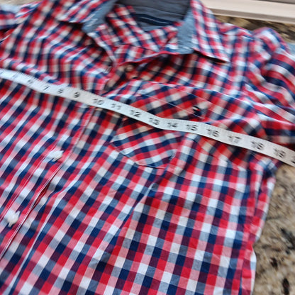 Large Tommy Hilfiger Womens Button Down Long Sleeves Check Shirt Very Good X