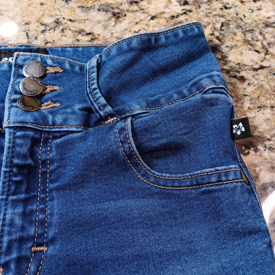 Size 7 X 27 Oh Pomp! Technofitted Skinny Stretch Ankle Womens Blue Jeans Mexico