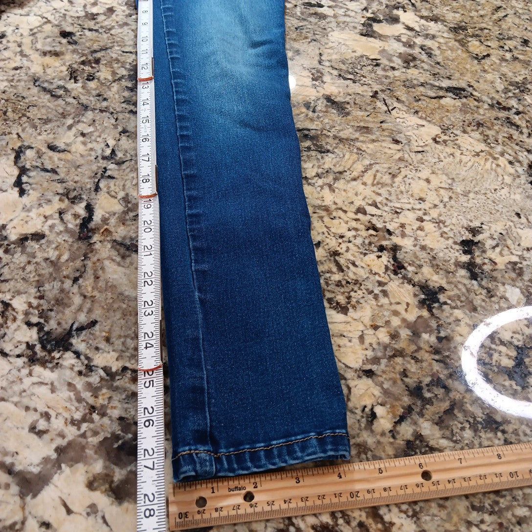 Size 7 X 27 Oh Pomp! Technofitted Skinny Stretch Ankle Womens Blue Jeans Mexico