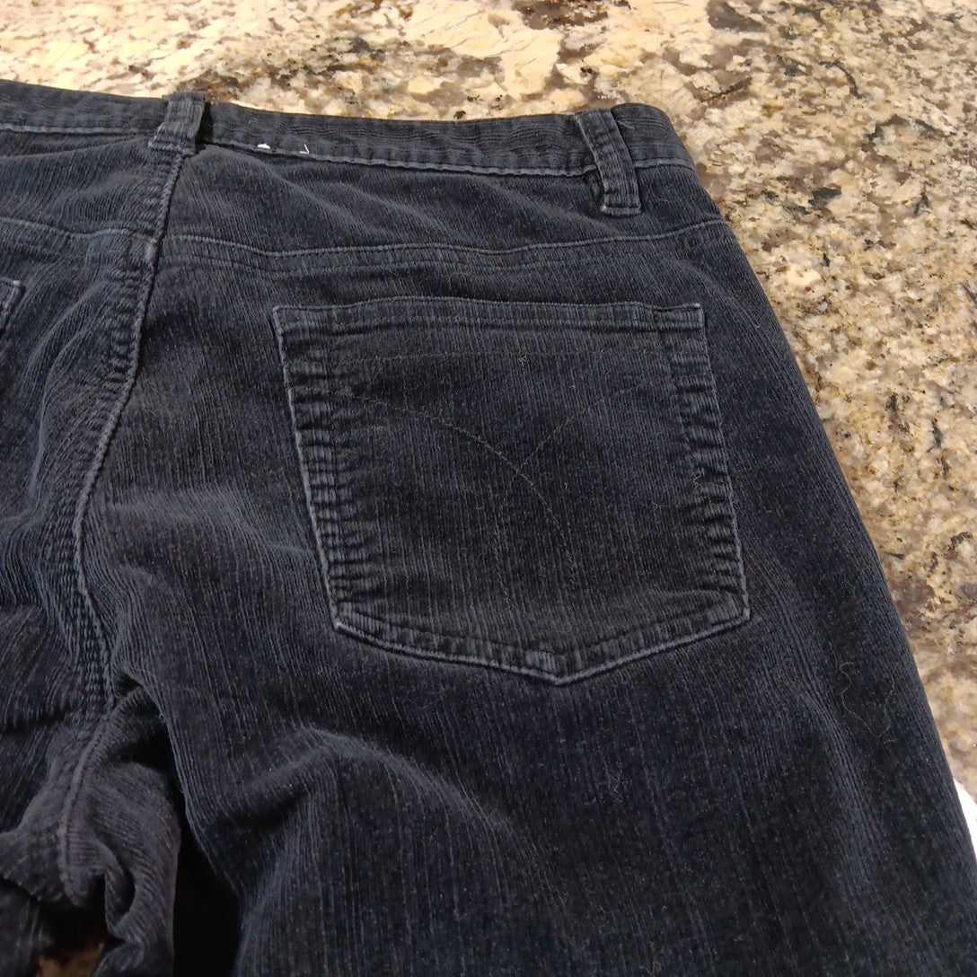 Size 8 X 28 Calvin Klein Jeans Womens Black Velvet Bootcut Mid Rise Pants KH