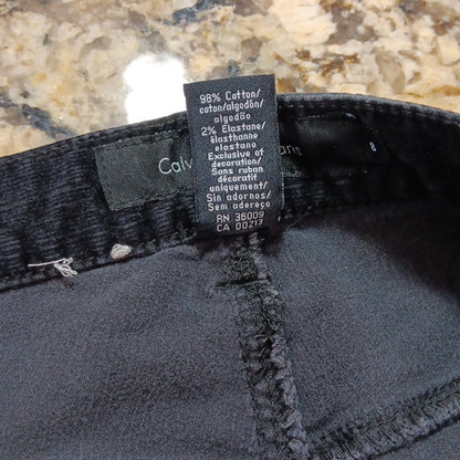 Size 8 X 28 Calvin Klein Jeans Womens Black Velvet Bootcut Mid Rise Pants KH