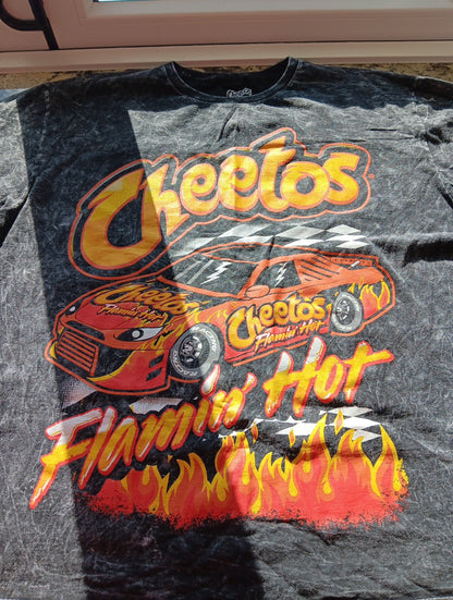 Rare Large Cheetos Racing Shirt Adult Black Flamin Hot Short Sleeve Tee Pepsi MX
