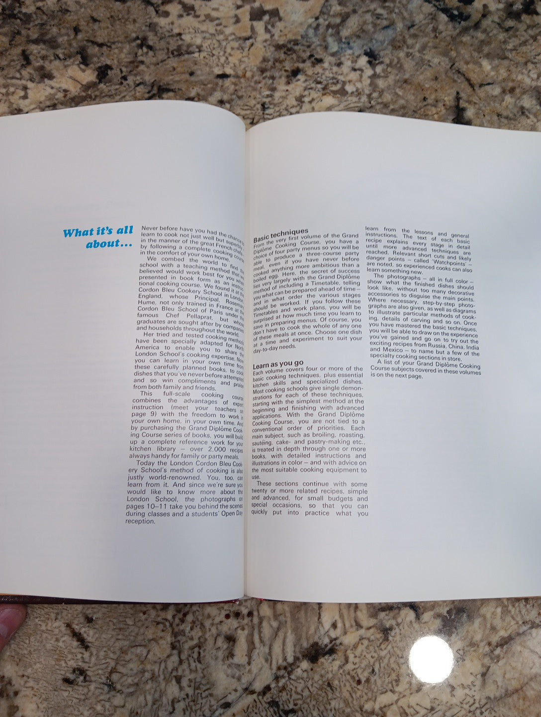 Vintage Cookbook Grand Diplome Cooking Course Vol 1 Recipes Hard Cover Chef Cook