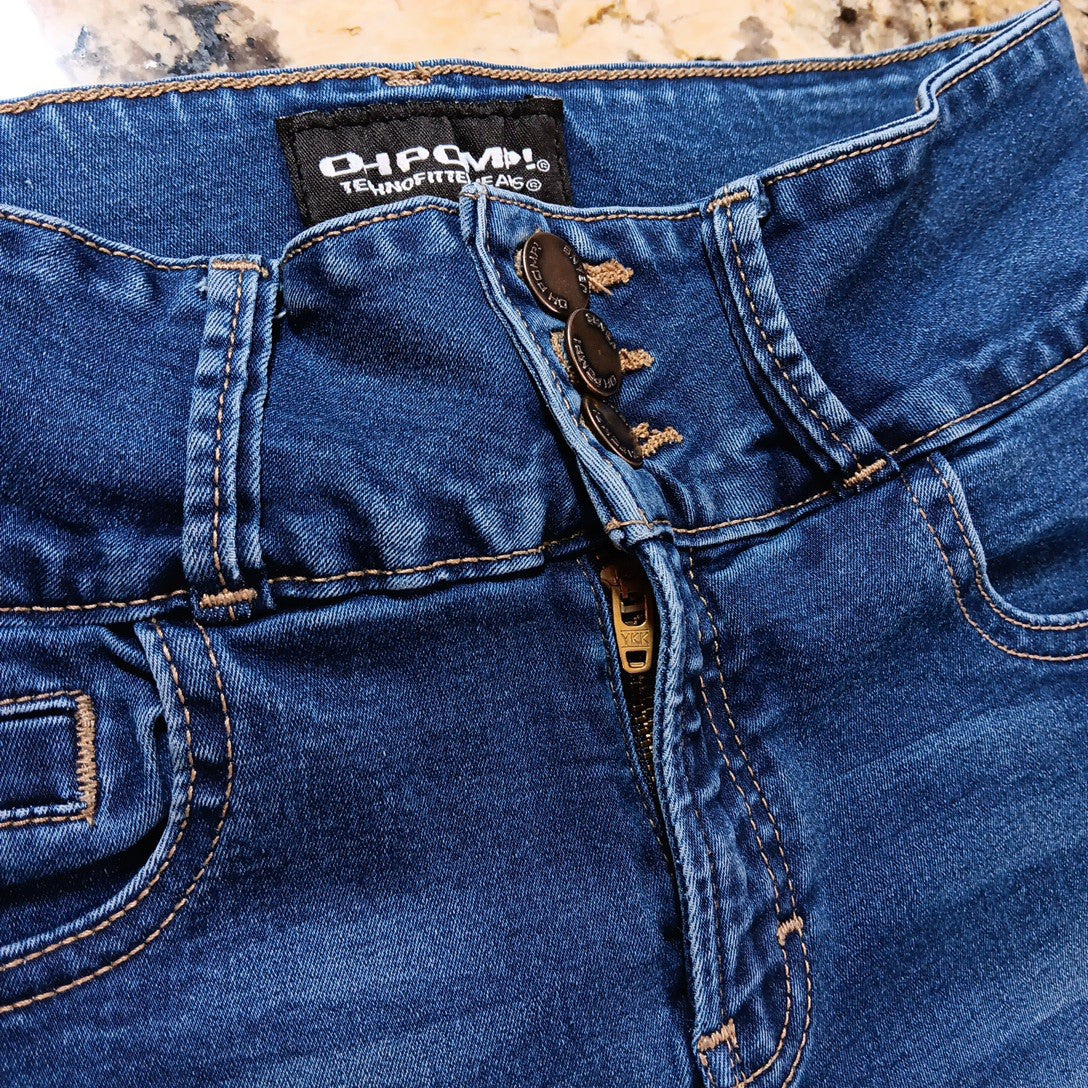 Size 7 X 27 Oh Pomp! Technofitted Skinny Stretch Ankle Womens Blue Jeans Mexico