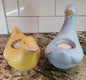 Vintage PartyLite Blue and Yellow Ducks (2) Ceramic Tea Light Holders