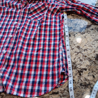 Large Tommy Hilfiger Womens Button Down Long Sleeves Check Shirt Very Good X