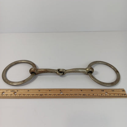 Horse Bridal Bit Iron Single Jointed Loose Iron Ring Snaffle Western 12”  X