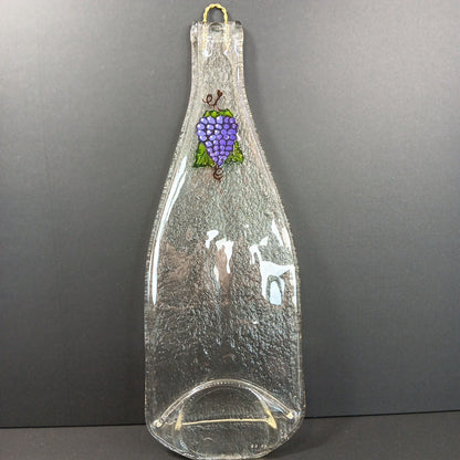 Flat Wine Bottle Flattened Melted Glass 12in Cutting Board Cheese Hangable X
