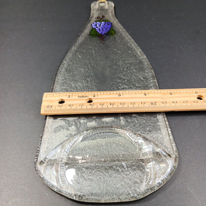 Flat Wine Bottle Flattened Melted Glass 12in Cutting Board Cheese Hangable X