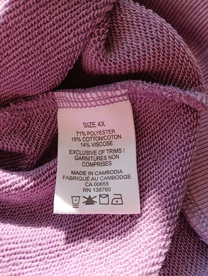 4x Plus Size Womens Sleeveless Hoodie Purple Active Zone Plus Size Very Good KH