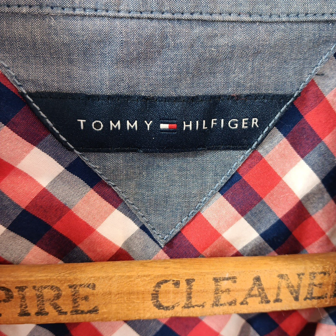 Large Tommy Hilfiger Womens Button Down Long Sleeves Check Shirt Very Good X
