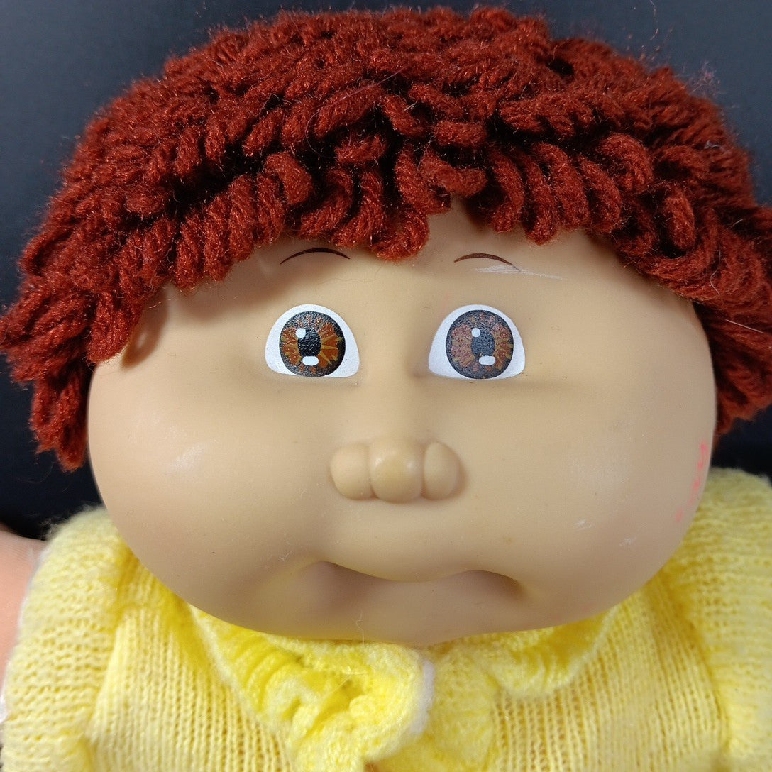 1985 15in VTG Cabbage Patch Kids Doll With Sweater Brown Hair Eyes #1 TW