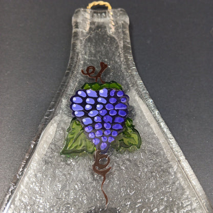 Flat Wine Bottle Flattened Melted Glass 12in Cutting Board Cheese Hangable X