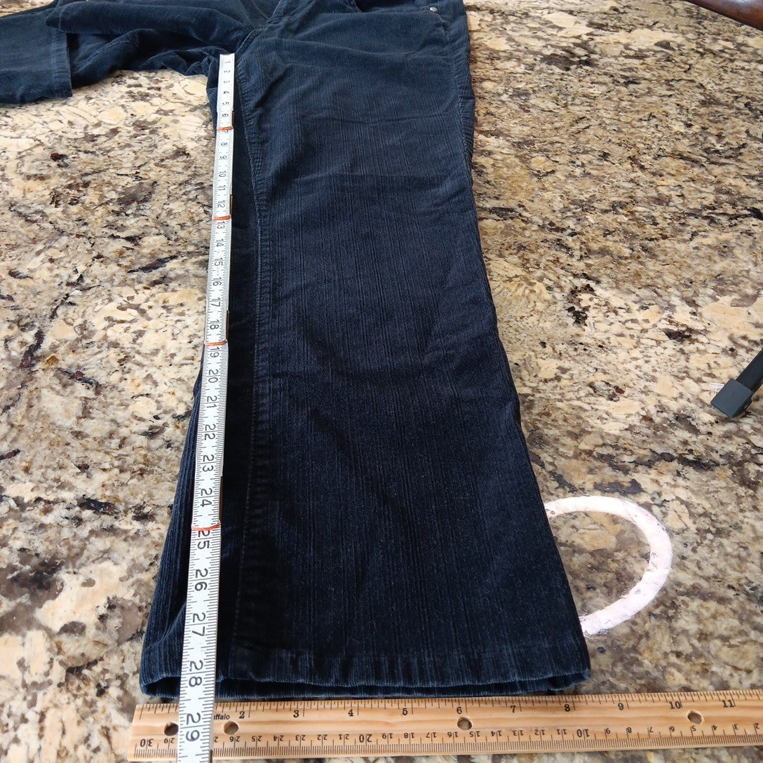 Size 8 X 28 Calvin Klein Jeans Womens Black Velvet Bootcut Mid Rise Pants KH