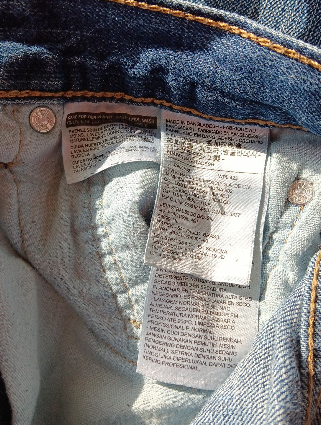 Levi Premium 511 Denim Jeans Mens Size 38x32 Blue Regular Straight See Notes BD