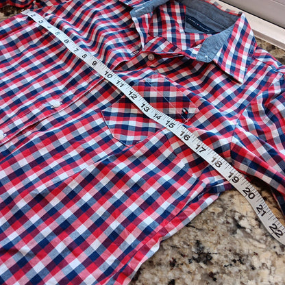 Large Tommy Hilfiger Womens Button Down Long Sleeves Check Shirt Very Good X