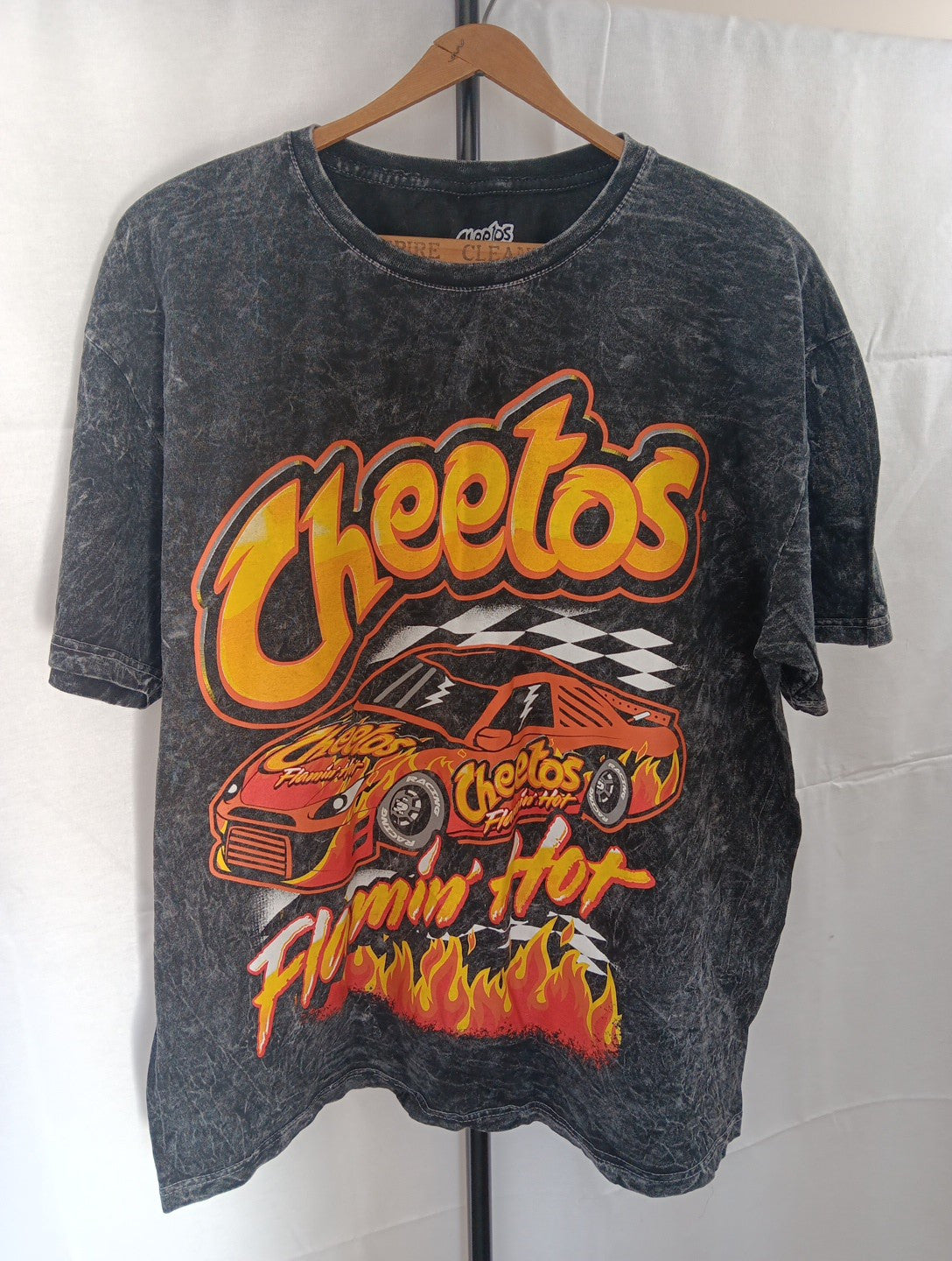 Rare Large Cheetos Racing Shirt Adult Black Flamin Hot Short Sleeve Tee Pepsi MX