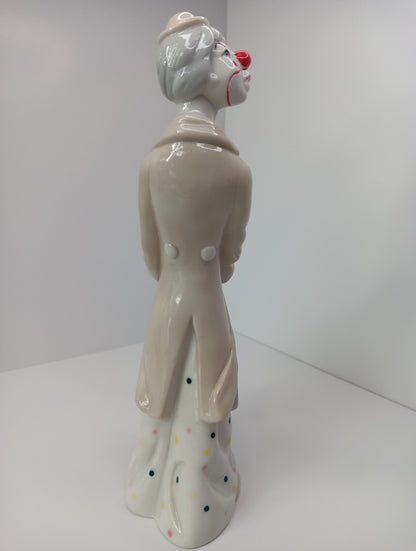 Porcelain Cascades Clown Playing The Piano With Dice 10" Tall 6340C